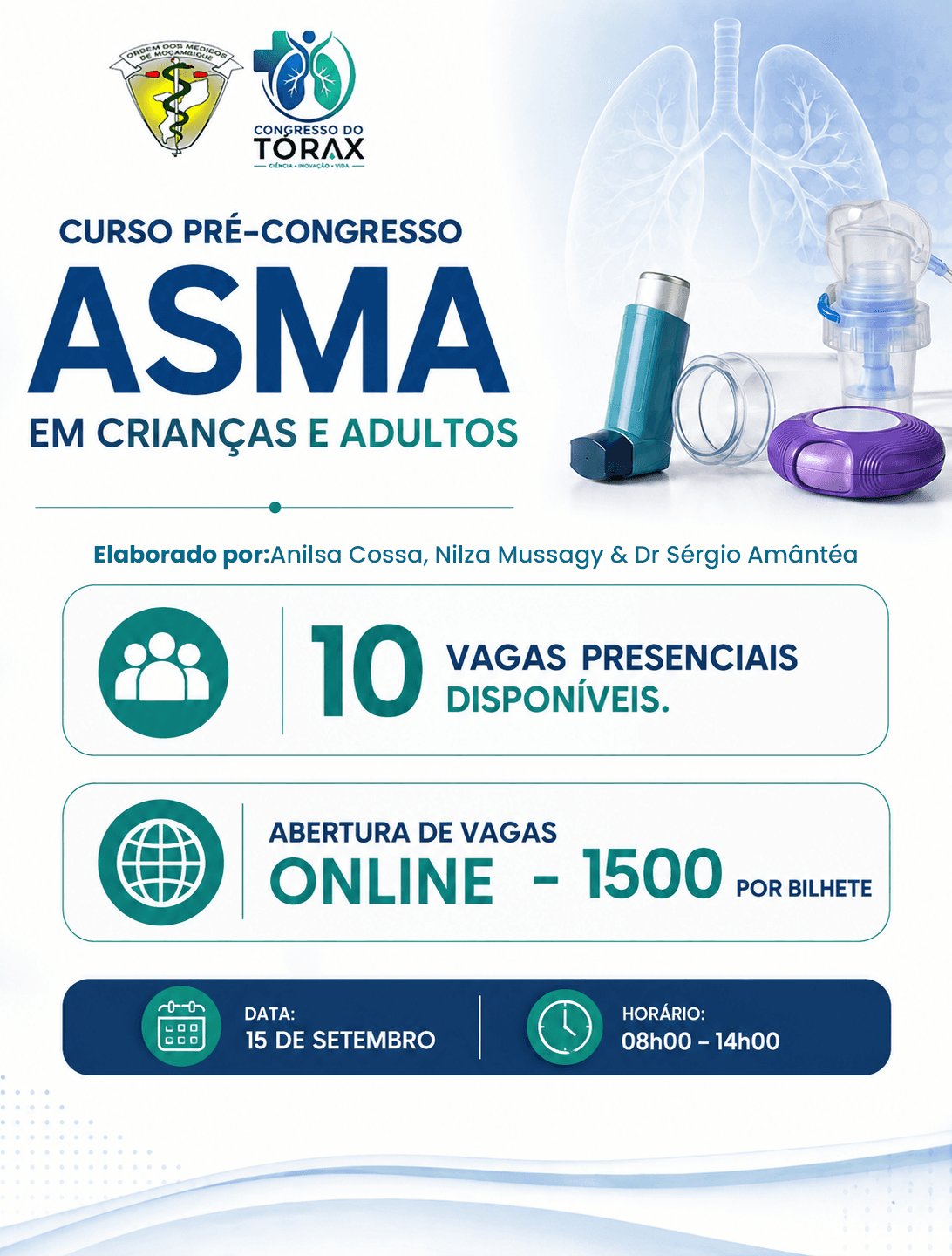 Flyer do curso — Asma na Criança e Adulto — Online
